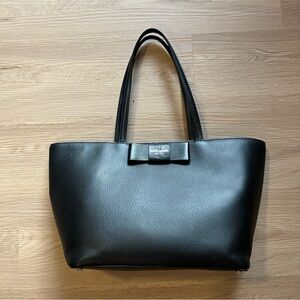Kate Spade Black Leather Ellis Robinson Tote with Bow